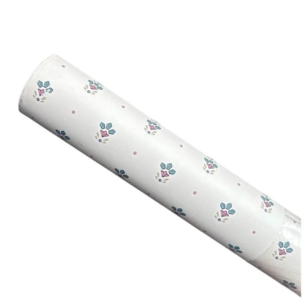 Vintage‎ Borden Wallpaper Vinyl Wallcovering Floral Country Kitchen Cottagecore